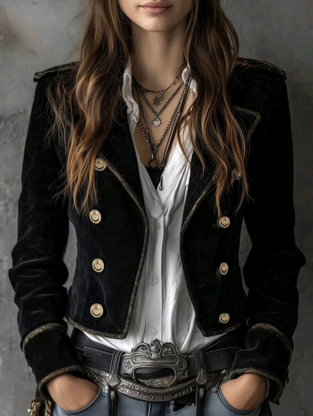 Casual Retro Elegant Vintage Contrast Trim Suede Jacket With Structured Shoulder